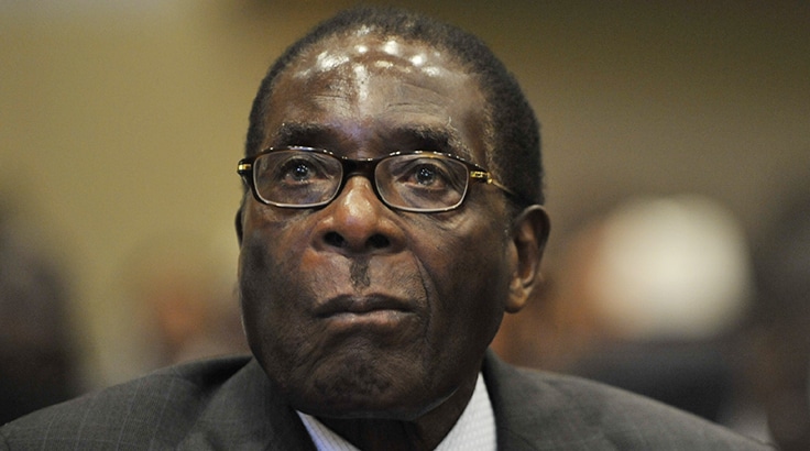 Robert Gabriel Mugabe, president of the Republic of Zimbabwe, sits in the Plenary Hall of the United Nations (UN) building in Addis Ababa, Ethiopia, during the 12th African Union (AU) Summit.