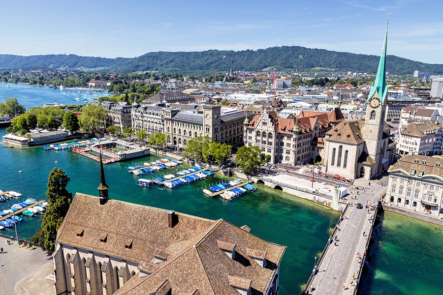 Schweiz, Zürich, Aussicht auf die Stadt