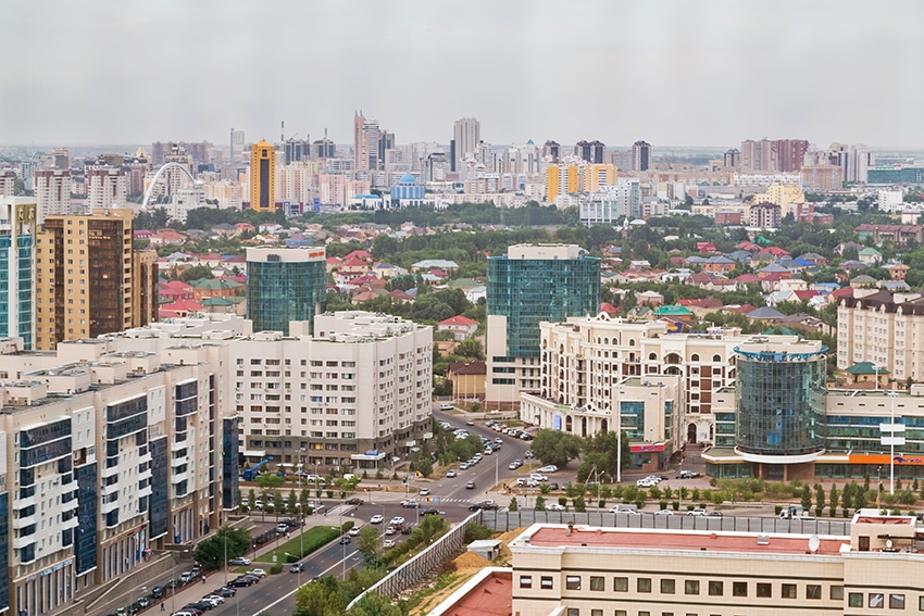 Aerial panorama of Astana, Kazakhstan